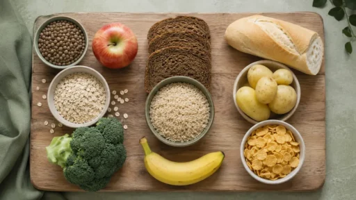Продукты, разложенные по группам гликемического индекса: от низкого к высокому