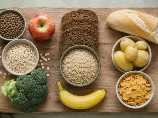 Продукты, разложенные по группам гликемического индекса: от низкого к высокому