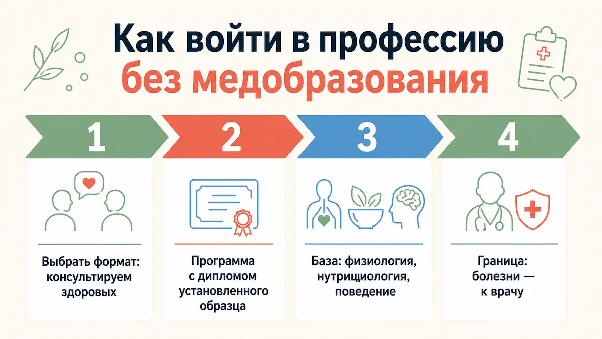 Четыре шага, как стать нутрициологом без медицинского образования