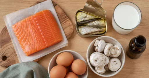 Жирная рыба, яйца, сардины и грибы — продукты с витамином D на столе