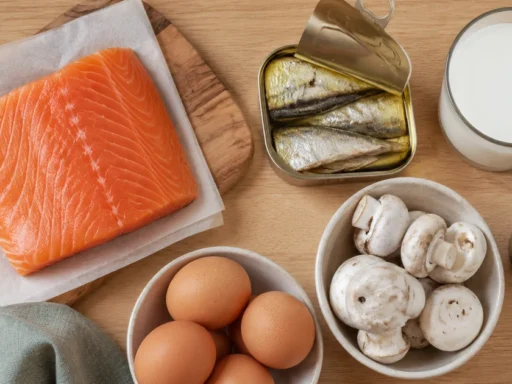 Жирная рыба, яйца, сардины и грибы — продукты с витамином D на столе