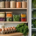 Недельный набор продуктов для детокс-меню на полке и в холодильнике