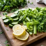 Разделочная доска с нарезанными овощами и зеленью - что реально работает вместо детокс-программ