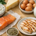 Творог, яйца, лосось, курица и кефир - белковые продукты для рациона после 40 лет