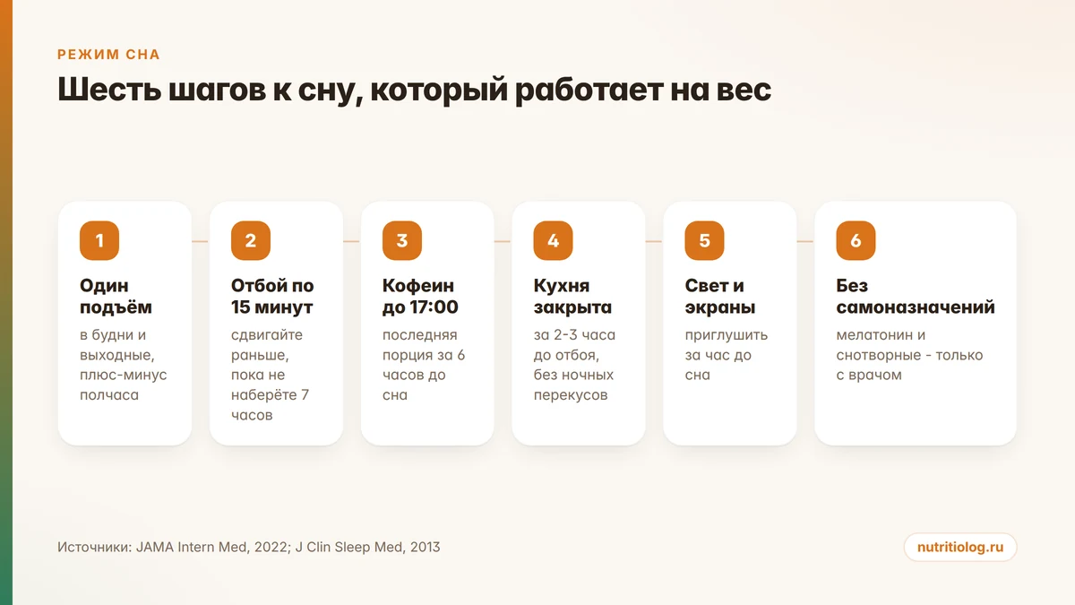 Шесть шагов к режиму сна, который помогает контролировать вес